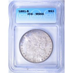 1881-S MORGAN DOLLAR  ICG MS-66