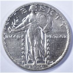 1924 STANDING LIBERTY QUARTER, AU+