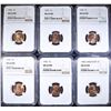 Image 1 : (6) P MINT LINCOLN CENTS NGC MS-66 RD