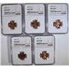 Image 1 : 5 LINCOLN CENTS NGC MS-66 RD