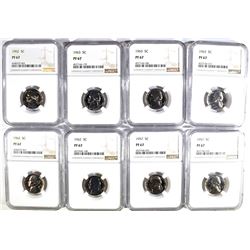8 JEFFERSON NICKELS NGC PF-67