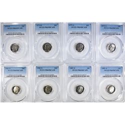 8 ROOSEVELT DIMES PCGS PR-69DCAM