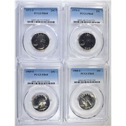 4 WASHINGTON QUARTERS PCGS PR-68
