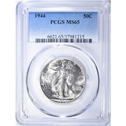 1944 WALKING LIBERTY HALF DOLLAR  PCGS MS-65