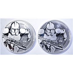 2-2019 NIUE CLONE TROOPER 1oz $2,00 COINS