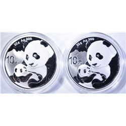 2-2019 CINESE 1oz SILVER PANDAS
