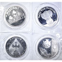 4-ONE OUNCE .999 SILVER ROUNDS