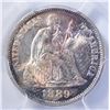 Image 2 : 1889 SEATED LIBERTY DIME  PCGS MS-65