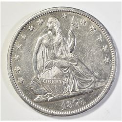 1876-CC SEATED HALF DOLLAR, AU/BU