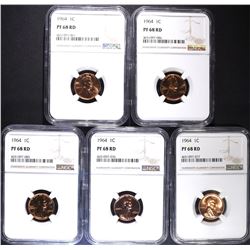 5 - 1964 LINCOLN CENTS NGC PF68 RD
