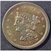 Image 1 : 1851 HALF CENT, CH BU+ NICE!!