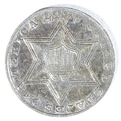 1857 3-CENT SILVER, AU