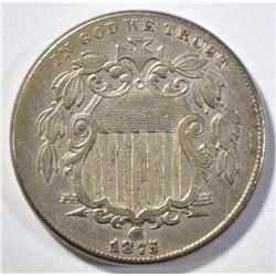 1875 SHIELD NICKEL  AU+  KEY DATE