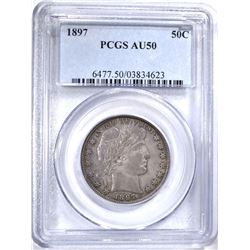 1897 BARBER HALF DOLLAR PCGS AU50