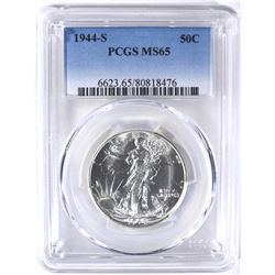 1944-S WALKING LIBERTY HALF PCGS MS-65
