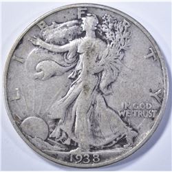 1938-D WALKING LIBERTY VF