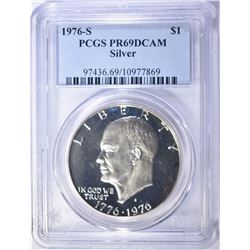 1976-S SILVER EISENHOWER DOLLAR PCGS PR-69 DCAM