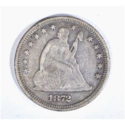 1872 SEATED QUARTER, XF KEY DATE!!