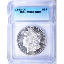 1883-CC MORGAN DOLLAR  ICG MS-64  UDM  RARE!!