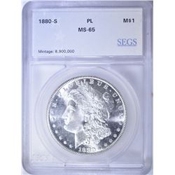 1880-S MORGAN DOLLAR SEGS GEM BU  PROOF LIKE