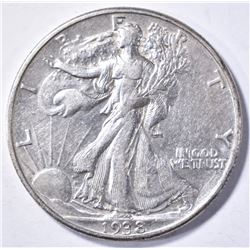1938-D WALKING LIBERTY HALF DOLLAR, AU KEY DATE