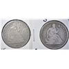 Image 1 : 1871-S & 1873 SEATED HALF DOLLAR, VG
