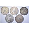 Image 2 : 5-LOW GRADE PEACE DOLLARS