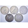 Image 2 : 5-LOW GRADE SILVER DOLLARS
