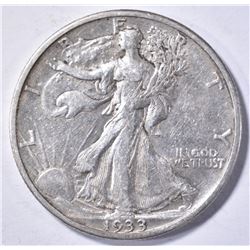 1933-S WALKING LIBERTY HALF DOLLAR, AU