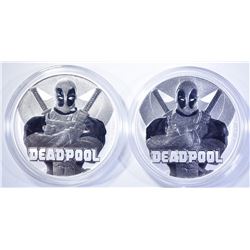 2-TUVALU 2018 1oz SILVER DEADPOOL COINS