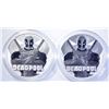 Image 1 : 2-TUVALU 2018 1oz SILVER DEADPOOL COINS