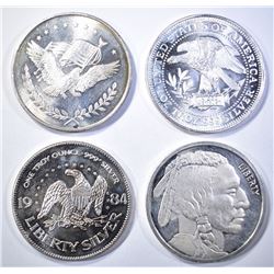 4-DIFFERENT ONE OUNCE .999 SILVER BARS
