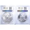 Image 2 : 2016 & 17 AMERICAN SILVER EAGLES, PCGS MS-70