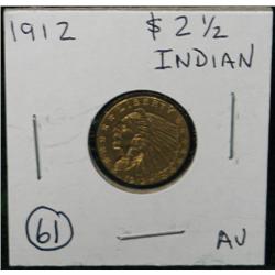 1912 $2 ½ INDIAN GOLD COIN