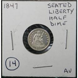 1847 SEATED LIBERTY HALF DIME
