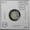 Image 1 : 1847 SEATED LIBERTY HALF DIME