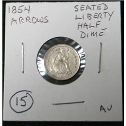 1854 SEATED LIBERTY HALF DIME