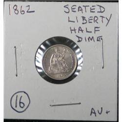 1862 SEATED LIBERTY HALF DIME