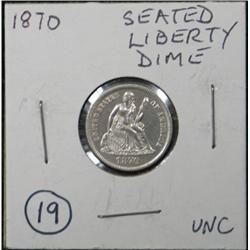 1870 SEATED LIBERTY DIME
