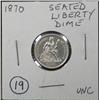 Image 1 : 1870 SEATED LIBERTY DIME