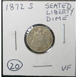 1872-S SEATED LIBERTY DIME