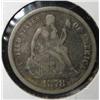 Image 1 : 1878 CC SEATED LIBERTY DIME