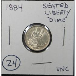 1884 SEATED LIBERTY DIME