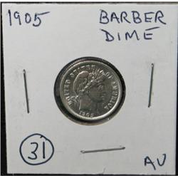 1905 BARBER DIME