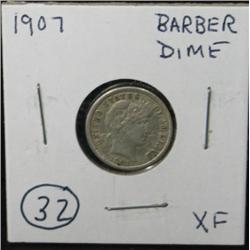 1907 BARBER DIME