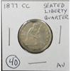 Image 1 : 1877 CC SEATED LIBERTY QUARTER