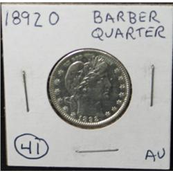1892-O BARBER QUARTER