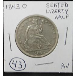 1843-O SEATED LIBERTY HALF DOLLAR