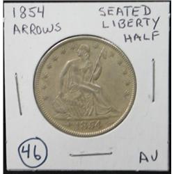 1854 SEATED LIBERTY HALF DOLLAR