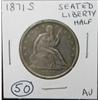 Image 1 : 1871-S SEATED LIBERTY HALF DOLLAR